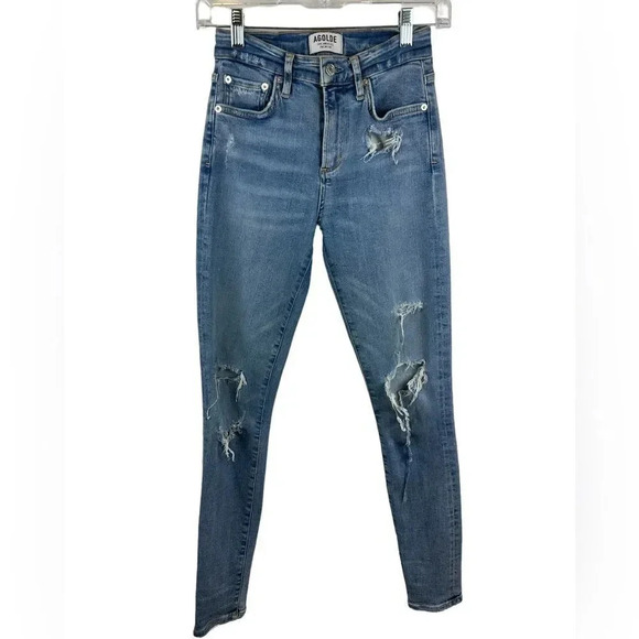 AGOLDE Sophie High Rise Distressed Skinny Jeans Sz 24 - Picture 1 of 16